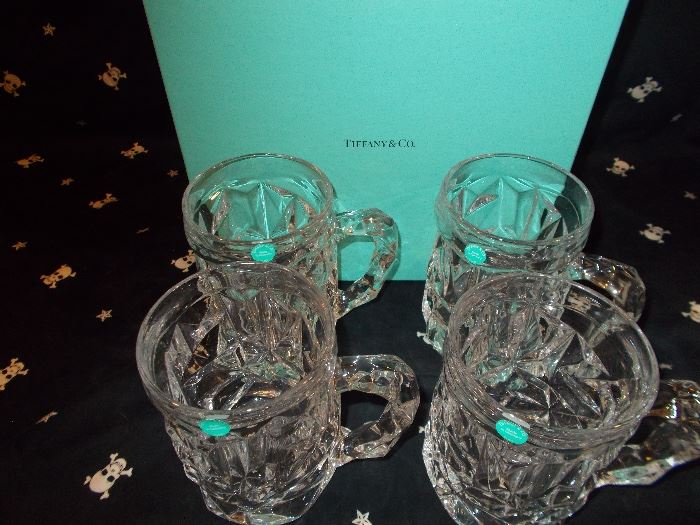 Tiffany and Co. crystal mug set. 