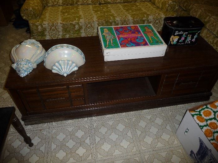 COFFEE TABLE, BARBIE BOXES