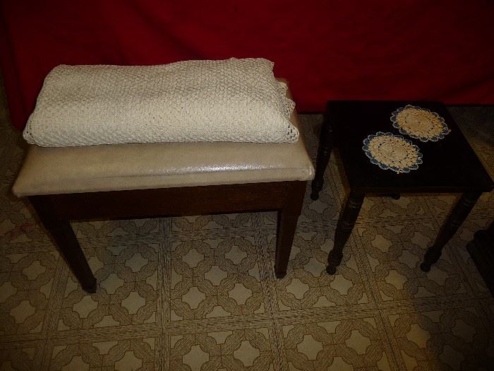 BENCH, SIDE TABLE