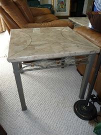 FAUX MARBLE END TABLE