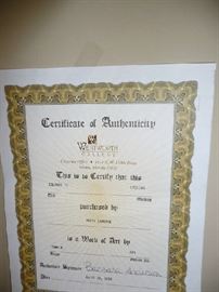 CERTIFICATE FOR ART