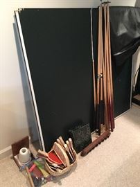 Ping pong top for pool table and accessories 