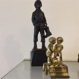 brass and metal figurines from 1920's