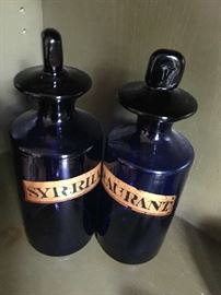 Syr.rhamn, Syr.aurant Lug Bottles Apothecary Bottles