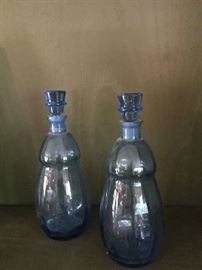 Vintage Glass blown Lug bottles
