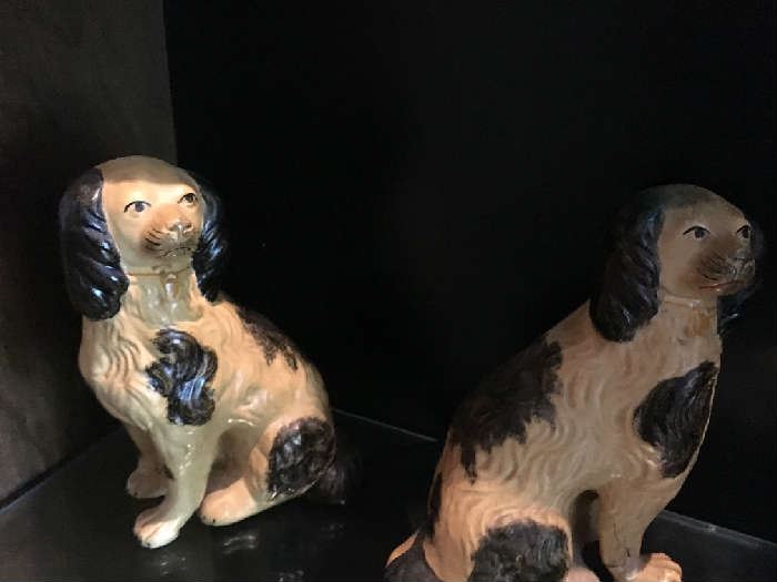 Antique Staffordshire Dog bookends