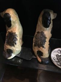 Antique Staffordshire Dog Bookends