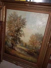 Much, much artwork. Izaak de Vos 1921 oil in great frame!!