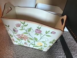 Fun floral 1960's 1970's waste paper basket