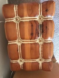 Solid Wood carved hassock - ottoman with open drawer underneath - also solid wood carving!