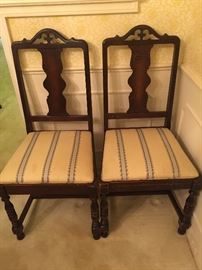 Two of a set of 6 chairs - One Master chair and 6 side chairs