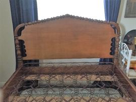 Antique Jenny Lind Turned Spool Bed Circa 1900 Springs