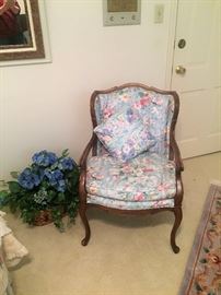 Blue Upholstered Chippendale Chair