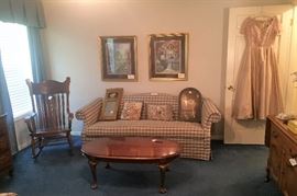 SofaOak Rocking ChairMahogany Coffee Table