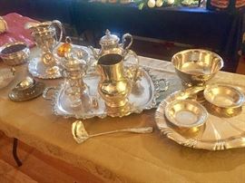 Silver plated serving pieces 