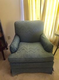 Set of two blue easy chairs