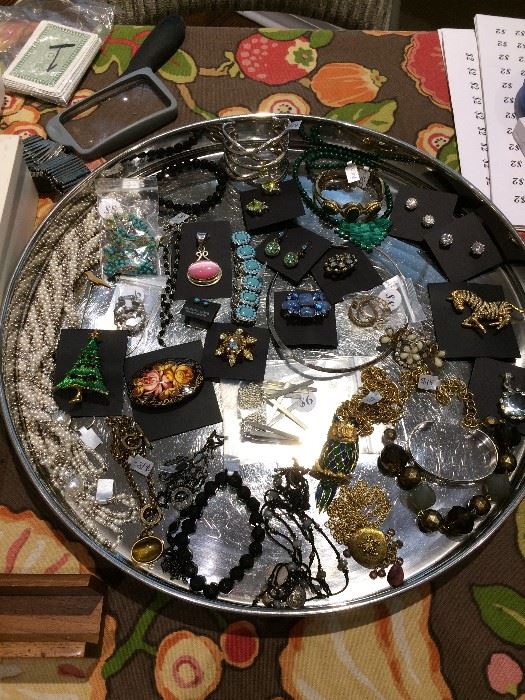 A variety of jewelry, vintage to newer and costume to sterling