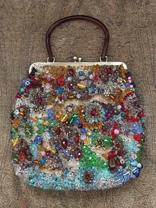 Fabulous vintage heavily beaded purse. Some of the beads are 100 years old!