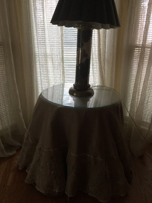 Skirted table and lamp