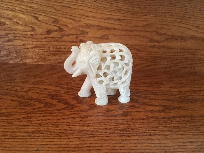 Carved elephant inside of elephant