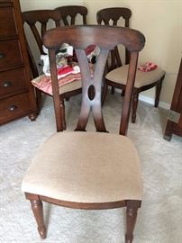 Set of 4 Cherry upholstered dining chairs $100 all