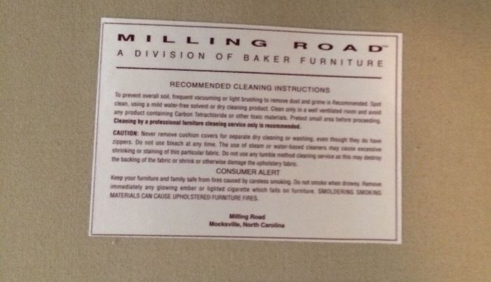 Baker furniture label