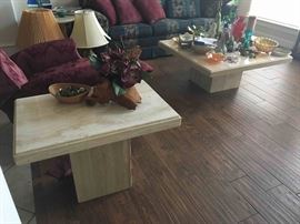 marble coffee and side tables 