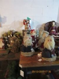 Sample of some of the Santas and Christmas decorations 