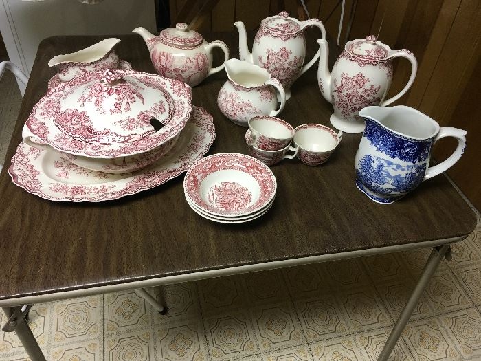 Lots of Red Transfer Ware