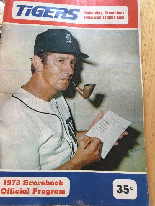 A 1973 Detroit Tiger program featuring then manager Billy Martin on the cover.