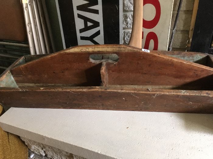 Haven't seen one of these in a while -- a true antique tool carrier.  These are used more for display and floral arrangements these days -- a nice find.