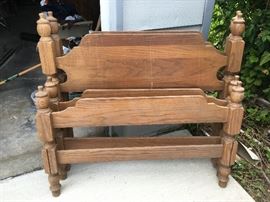 this is a set of old bunk beds in oak