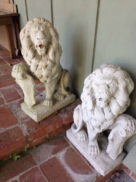 Pair of Garden Cement Lions