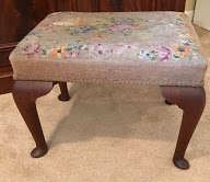Queen Anne Style Needlepoint Stool