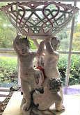 Pair of Tall Antique Porcelain Comports with Putti