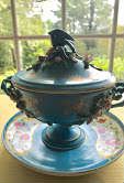 Beautiful 1800's Meissen Covered Compote with Bird