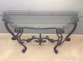 Metal & Glass top Accent Table