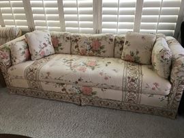 Peach floral couch