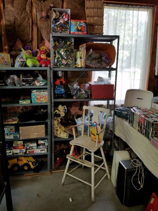 Vintage 1980's little GI Joes, GI Joe vehicles and more.  Several Phonographs, CD's and Cassettes