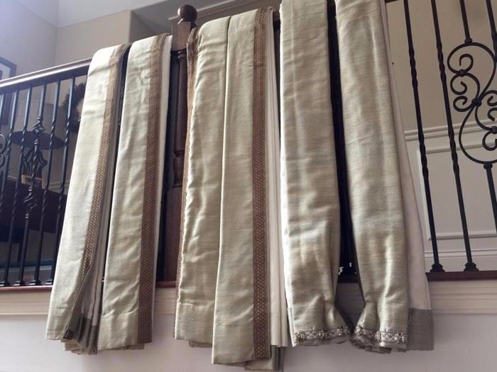 Long beige curtain panels