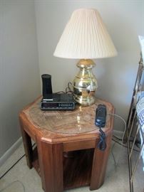 Lamp table, electronics, and brass lamp