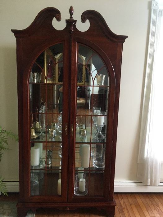 Tall Curio Cabinet, Glass Doors $400.00