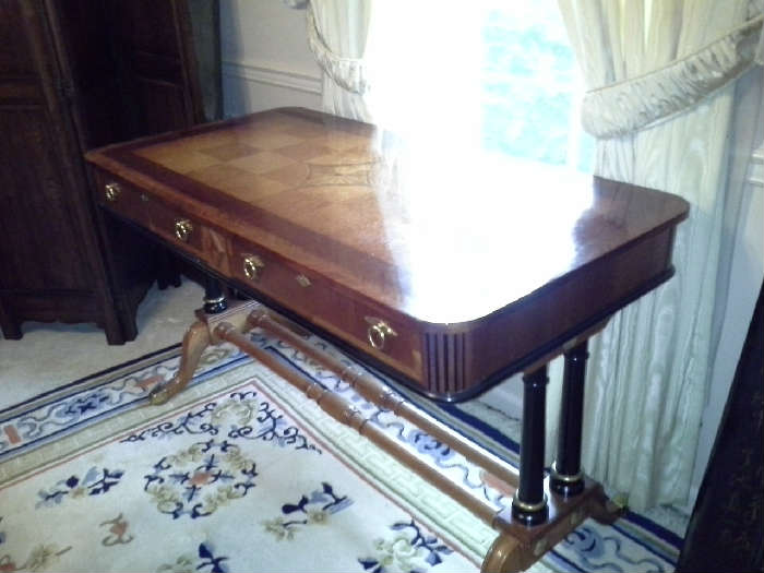 Wood Desk with Wood inlay design Federal Style