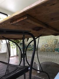 underside of barn door table