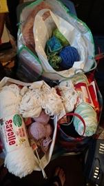 3 bags and full tote of all yarn most of it is brand new.