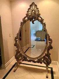 Massive Rococo European Style Standing Dressing Mirror
