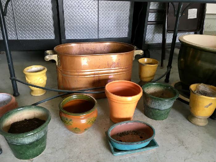 Beautiful Assortment of Planters, Pots, Copper Pieces Too!