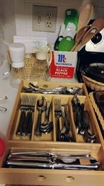 flatware set, kitchen utensils, etc.     KITCHEN
