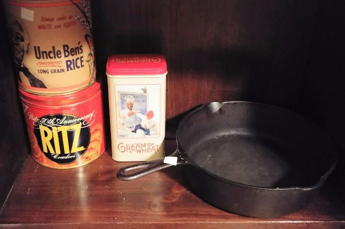 tins and cast-iron skillet     DINING ROOM