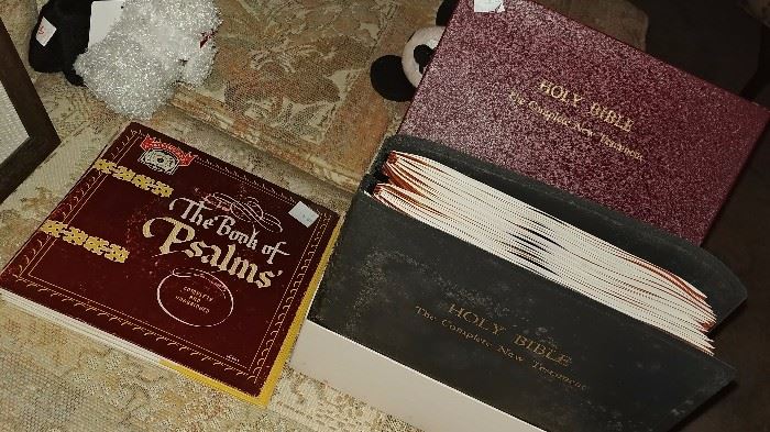 1950's "Holy Bible New Testament Talking Book"  records and "Book of Psalms Talking Book"     LIVING ROOM